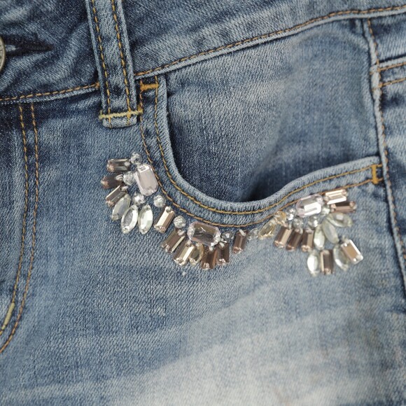 American Eagle Outfitters Frayed cut off sequin denim shorts size 2 - Picture 5 of 10